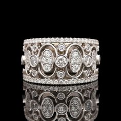 a white gold and diamond ring