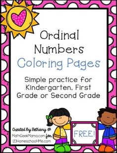 a pink and white poster with the words, original numbers coloring pages simple practice for kindergarten first grade or second grade