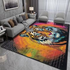 Dining Room Area Rugs, Dining Room Area, Pet Tiger, Area Rug For Living Room, Modern Area Rug