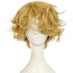 Category:Synthetic Wig; Gender:Men's; Wig Type:Cosplay Wig; Color Shade:Blonde; Hair Material:Synthetic Hair; Cap Construction:Machine Made; Texture:Curly; Length:Short; Heat Resistant:Yes; Listing Date:03/15/2024; Hairstyle:With Bangs; Can Be Permed:No Blonde Wig Curly, Tommy Core, Blonde Short Wig, Persona Ideas, Short Blonde Wig, Clown Hair, Men Blonde Hair, Hair References, Blonde Hair Boy