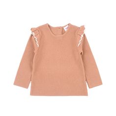 A Precious, Soft Blush Ribbed Sweater With A Fun Ruffle At The Sleeve! Brand New Without Tags. Cute Ruffled Collar Tops For Fall, Cute Long Sleeve Tops With Ruffles, Cute Top With Ruffled Collar, Winter Ruffle Sleeve Tops With Ruffles, Pink Tops For Playtime In Fall, Pink Tops For Playtime During Fall, Cute Ruffled Solid Color Tops, Cute Long Sleeve Sweater With Ruffles, Cute Solid Tops With Ruffles