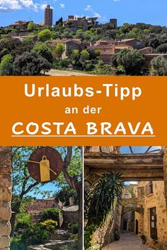 an orange sign that says urlaubs - tipp and the words costa brava above it