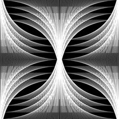 an abstract black and white pattern with wavy lines in the center, as if it were made out of paper