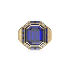 #color_cobalt Blue Cocktail Ring, Luxury Sapphire Diamond Ring With 17 Jewels, Luxury Sapphire Birthstone Ring, Luxury Sapphire Cluster Ring, Luxury Octagon Ring With Gemstone Accents, Luxury Octagon Sapphire Ring With Center Stone, Luxury Sapphire Diamond Ring With Polished Finish, Luxury White Gold Diamond Ring With Gemstone Accents, Luxury White Gold Sapphire Ring With Gemstone Accents