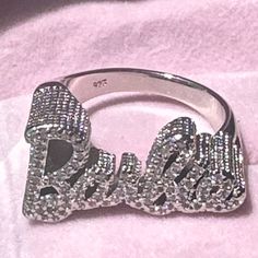 Multiple Sizes Available! Sterling Silver 925 Barbie Ring With Rhinestones Brand New !