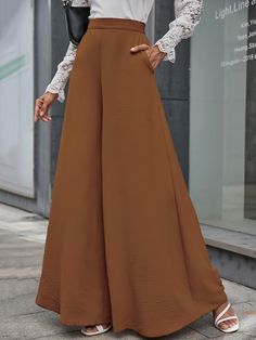 Palazzo Pants Style, Wide Palazzo Pants Outfit, Plazo Pants, Palazzo Pants Outfit, Womens Palazzo Pants, Modern Hijab Fashion, Kaftan Style, Women Bottoms, Palazzo Trousers