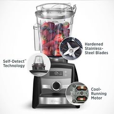 the blender is full of different types of fruits and vegetables to make smoothies