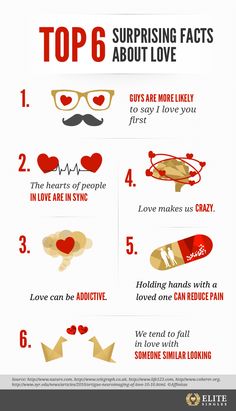 Infographic: TOP 6 surprising facts about love #love #funny Science Of Love, World Heart Day, I Loved You First, Say Love You, Love Your Enemies, Falling In Love Quotes