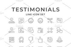 testimonals line icon set