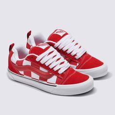 Vans Knu Skool Mega Check/ Red Suede. Super Crisp Summer 23’ Release. The Shoes Are Flawless As Shown. Will Ship Same Or Next Day, Brand New In The Box, Exactly As Shown. I’ll Also Be Listing The Black And The Brown Model Asap Message With Any Questions And Bundle For A Discount! New To Poshmark? Use Invite Code- Dunn_dealz For $10 Off Your First Order! Red Lace-up Vans Sneakers, Vans Sneakers University Red Round Toe, Red Vans Sneakers With Rubber Sole, Red Vans Skate Shoes With Red Sole, Red Vans Skate Shoes, Red Vans Sneakers With Red Sole, Hi Top Vans, Light Pink Shoes, Rare Vans