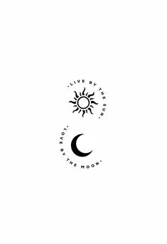 the sun and moon are depicted in this black and white logo, which reads live by the sunshine see the moon