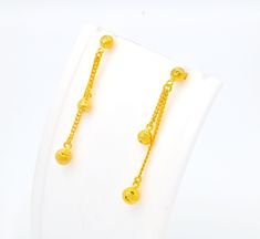 Item :1 x Pair of Earrings For :Women, Girl Type :CZ , GOLD PLATED over Brass, Nickel free  Purity96.5% Surface :    Shiny Size :  5 mm width, 5 mm height Weight :  ~ 4 grams -------------------------- * 24K Gold Plated Jewelry * Look like Real Gold * The weight is the same as Real Gold * Nickel free / No Allergic ** Please read the item details completely and measure your wrist size , necklace length before ordering. The shop does not accept cancellations, exchanges or returns in any cased once Luxury Yellow Gold Chandbalis For Gift, 22k Gold Drop Earrings For Anniversary, White Gold Plated Danglers For Gift, Yellow Gold-plated Earrings With Latkans, Yellow Gold Plated Earrings With Latkans, Yellow Gold Dangle Bridal Earrings With Latkans, Gold Long Drop Earrings For Anniversary, Gold Hallmarked Drop Bridal Earrings, Gold Hallmarked Teardrop Bridal Earrings