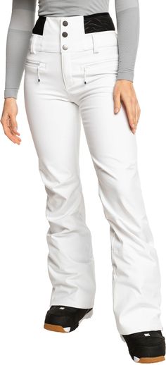 White Ski Pants, Roxy Ski, Snow Overalls, Snow Pants Women's, Bib Snow Pants, Skiing Outfit, Roxy Women, Pants Fit, Women Rising