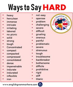 two words that say ways to say hard