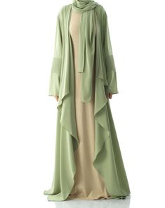 Hijab Fashion Inspiration Abayas, Muslimah Fashion Dress, Muslim Women Clothing, Modest Dresses Fashion, Muslim Women Fashion, Women Dresses Classy, Muslim Fashion Dress, Chiffon Fashion