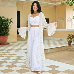 📌Hey! Please message us if you have any questions. We'll definitely assist you. Featuring White Organza Three Piece  Set Fabric - Organza Washing Instruction - Dry Clean Only Silver Blouse, White Lehenga, Outfits For Mexico, Sequin Blouse, Womens Jumpsuits, Dark Outfits, Lehenga Saree, Style Expert, Three Piece