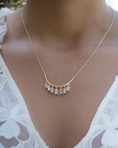 D E T A I L S — M E T A L : Gold Vermeil 18k ✦ GOLD VERMEIL: Gold vermeil, or just vermeil, refers to items made of sterling silver that are plated with a layer of gold. — The necklace length is 18" and has an extension chain of 2" — S T O N E S : Labradorite or Moonstone 💎 M E A N I N G • O F • G E M S T O N E S : ✦ Labradorite is a stone of magic, awakening within you mystical and magical abilities and psychic powers. It has within it a deeply felt resonance that is very powerful, and it can Magical Abilities, Psychic Powers, Bar Jewelry, Labradorite Necklace, Labradorite Necklaces, Moonstone Necklace, Moonstone Jewelry, Feminine Energy, Necklace Length