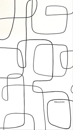 an abstract black and white drawing with lines in the shape of rectangles on paper