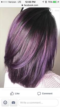 Purple Hairlights, Purple Highlights In Brown Hair Short, Medium Brown Hair With Purple Highlights, Violet Hair Highlights, Short Brunette Hair With Purple Highlights, Brown Hair With Purple Highlights Subtle, Short Brown Hair With Purple Underneath, Light Purple Highlights Brown Hair, Short Hair Purple Highlights