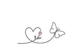 two butterflies flying over each other on a white background with the word love written in red