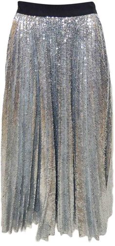 MSGM Pleated Sequin Midi Skirt Sequin Midi Skirt, Side Zip, Sequin Skirt, Midi Skirt, Sequin, High Waisted, Skirt, Dresses, Clothes