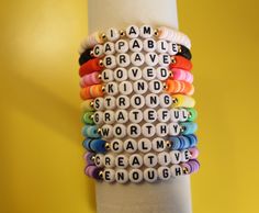 Inspirational Adjustable Beaded Bracelets For Friendship, Adjustable Inspirational Beaded Bracelets For Friendship, Meaningful White Adjustable Friendship Bracelets, Adjustable Stacked Stretch Bracelet For Friendship, Multicolor Inspirational Jewelry For Friendship, Stacked Adjustable Beaded Bracelets For Friendship, Adjustable Stacked Beaded Bracelets For Friendship, Inspirational White Friendship Bracelets For Everyday, Inspirational Multicolor Friendship Jewelry