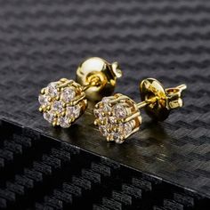 Brand New Men's Gold Diamond Stud Earrings 18k Gold Plated 925 Sterling Silver (Stamped) Genuine 2ct Lab Created Brilliant Cut Diamonds Measurements 10mm X 7mm Retail Price $350 Buy With Confidence From A Trusted Seller W/ A 99%+ Feedback Rating! *Also Available In Silver & Rose Gold A0391 (Id-337-) Mens Earrings Studs Diamonds, Gold Cluster Earrings With Vvs Clarity Cubic Zirconia, Gold Cubic Zirconia Cluster Earrings With Vvs Clarity, Gold Cluster Earrings With High Clarity Cubic Zirconia, Guys Jewelry, Gold Diamond Stud Earrings, Mens Earrings Studs, Lightning Bolt Necklace, Titanium Rings For Men