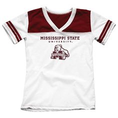 Mississippi State University Girls Youth Tee Shirt Official Licensed Product Brand: Blue 84 Color: White/Maroon V Neck 50% Cotton, 50% Polyester Made In Usa New W/ Tags Collegiate Cotton Tops For School, White Collegiate Tops For School, Red Cotton Top For Game Day, Team Spirit Short Sleeve School Top, School Team Spirit Short Sleeve Top, Red Collegiate Cotton Top, Short Sleeve Tops For School With Team Spirit Style, White Tops For College With Team Spirit Style, Red Cotton School T-shirt