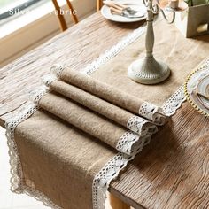 Burlap Table Runner丨Free Shipping - Silvester Fabric Hessian Table Runner, Tablecloth Curtains, Rustic Dresser, Vintage Burlap, Rustic Table Runners, Dresser Table, Custom Table Cloth, Burlap Table, Dessert Party