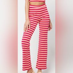 Nwt L*Space Paloma Pant Brand New, In The Bag, With Tags.. Ready To Gift! L*Space Size Medium Pants Only Top Not Included Trendy Striped Pants For Loungewear, Space Pants, Pink Jasmine, Bell Sleeve Romper, Ribbed Shorts, Yellow Ties, Top And Pants Set, L Space, Flare Leg Pants