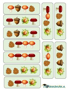 the matching game with mushrooms and acorns