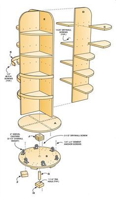 a diagram showing the parts for a bookcase