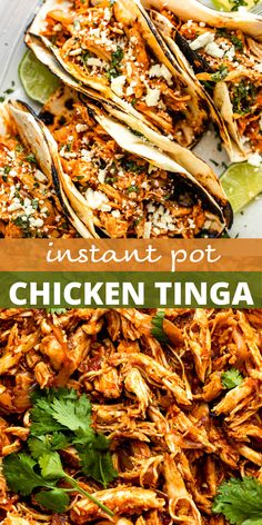 an image of chicken tinga on a plate