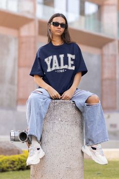 "Yale 1701 Shirt, Yale University, Yale Shirt, Stylish Yale Shirt, College T-shirt  How to Order  1️⃣ Choose your t-shirt size from the \"Size\" drop-down list, 2️⃣ Choose your t-shirt color  from the \"Primary Color\" drop-down list, 3️⃣ Chose your design color from last image and then write it in to the Personalization Box. 4️⃣ Choose quantity of this item from the \"Quantity\" drop-down list, 5️⃣ At the end please click to the \"Add to Cart\" Button. 🌟🌟If you want to buy more product as a d Wavy Font, Literary Shirts, College T Shirts, Retro Mode, Comfy Shirts, Book Shirts, Gym Shirts, Vintage Inspired Design, Style Streetwear