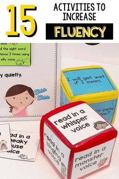 five activities to engage flueny with the words fluen and fluen on them