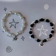 Matching Star Bracelets, Themed Bracelet Ideas, Star Bracelet Bead, Y2k Bracelet Ideas, Y2k Bracelets Beads, Bracelets Ideas Aesthetic, Bead Matching Bracelets, Aesthetic Matching Bracelets, Aesthetic Beads Bracelet