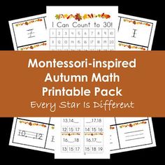 montessori - inspired autumn math printable pack for every star is different