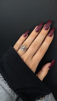 Wine Nails, Maroon Nails, November Nails, Fall Acrylic Nails, Fall Nail Colors, Autumn Nails, Fall Nail