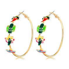 PRICES MAY VARY. 【Mexican Fiesta Earrings】: Start celebrating Cinco de Mayo by wearing some of stylish and unique Cinco de Mayo accessories! Our Fiesta Earrings featuring a high polished good hoop adorned with adorable sombrero, chili, cactus, sombrero charms and more, that designed to turn heads and make a statement. These eye-catching and excitement party accessory must be make an unforgettable Mexican night for you!! 【Cinco De Mayo Earrings】: Bring a splash of color and a pinch of spice to yo Cactus Chili, Mexican Night, Mexican Holiday, Cactus Earrings, Accessory Jewelry, Shining Star, Jewelry Earrings Hoops, Party Accessories, Jewelry Branding