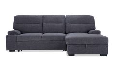 a gray couch with a reclining chaise lounger on it's side