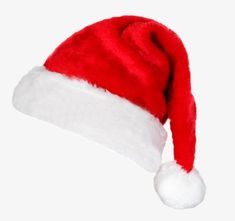 a red and white santa hat on a white background