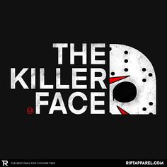 the killer face logo is shown on a black background with red and white lettering that reads,