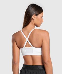 Gymshark Ruched Sports Bra - White | Gymshark