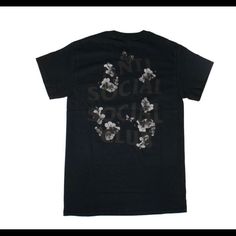 Anti Social Social Club Dark Flower Tee Nwt Still In Packaging Black Floral Print Tops For Streetwear, Anti Social Club Shirt, Anti Social Social Club, Dark Flowers, Club Tops, Club Shirts, Anti Social, Social Club, Birthday Outfit