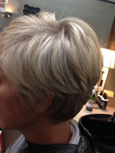 Short Haircut For Women, Short Bob Pixie, Women Short Bob, Bob Pixie Cut, Haircut For Women, Short Hair Back, Stacked Haircuts, Bob Pixie, Short Silver Hair