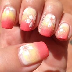 Summer nails Nail Time, Cute Summer Nails, Floral Nails, Nail Art Inspiration, Fancy Nails