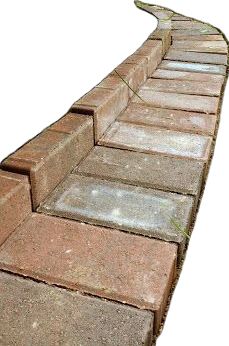 an image of a brick path going up the hill