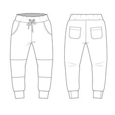 the front and back view of a pair of pants