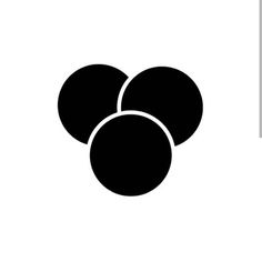 three black circles on a white background