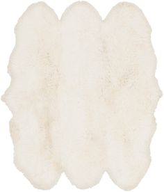 a white sheepskin rug on a white background